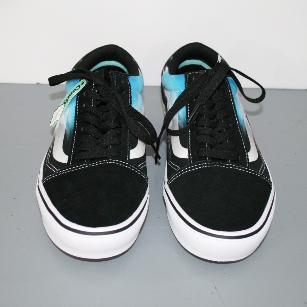 Vans Old Skool Mens Size 8 Black Blue Speed Racing Graphic Skate Shoes Sneakers - Picture 3 of 8
